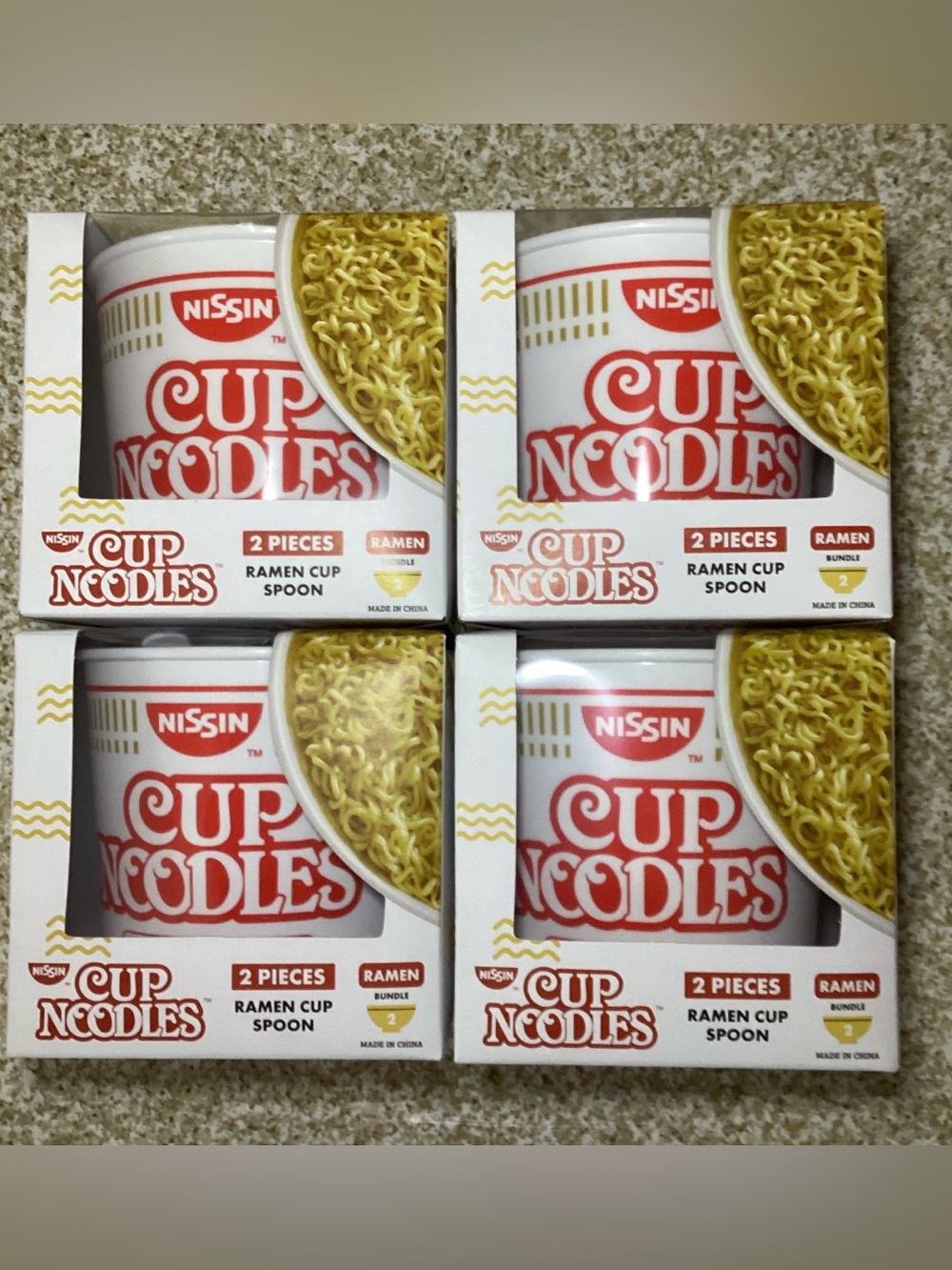 Nissin Cup Noodles 2pc. Bowl and Spoon Set- Lot of 4